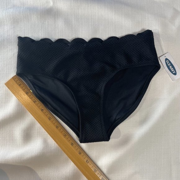 Old Navy Black Bikini Bottom Scallop Edge Large - Picture 9 of 10